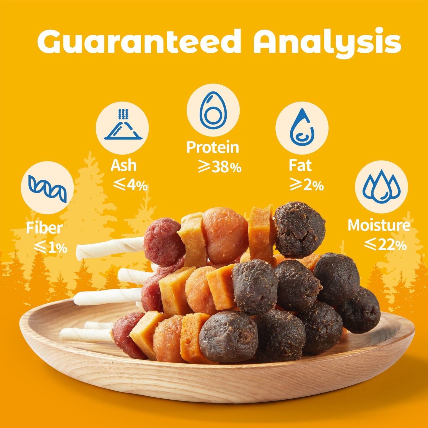 Jungle Calling Dog Treats, Snacks BBQ Kabobs, Chicken,Duck, Beef, Sweet Potato & Pumpkin,Rawhide Sticks 12 oz