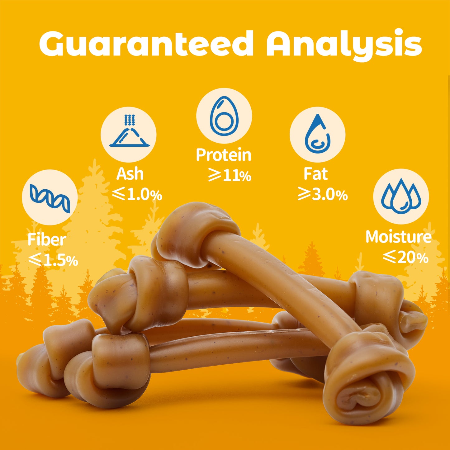 Jungle Calling Dog Treats Knotted Bones 6.5'' Peanut Butter and Cranberry for Dental Health, 5 Count
