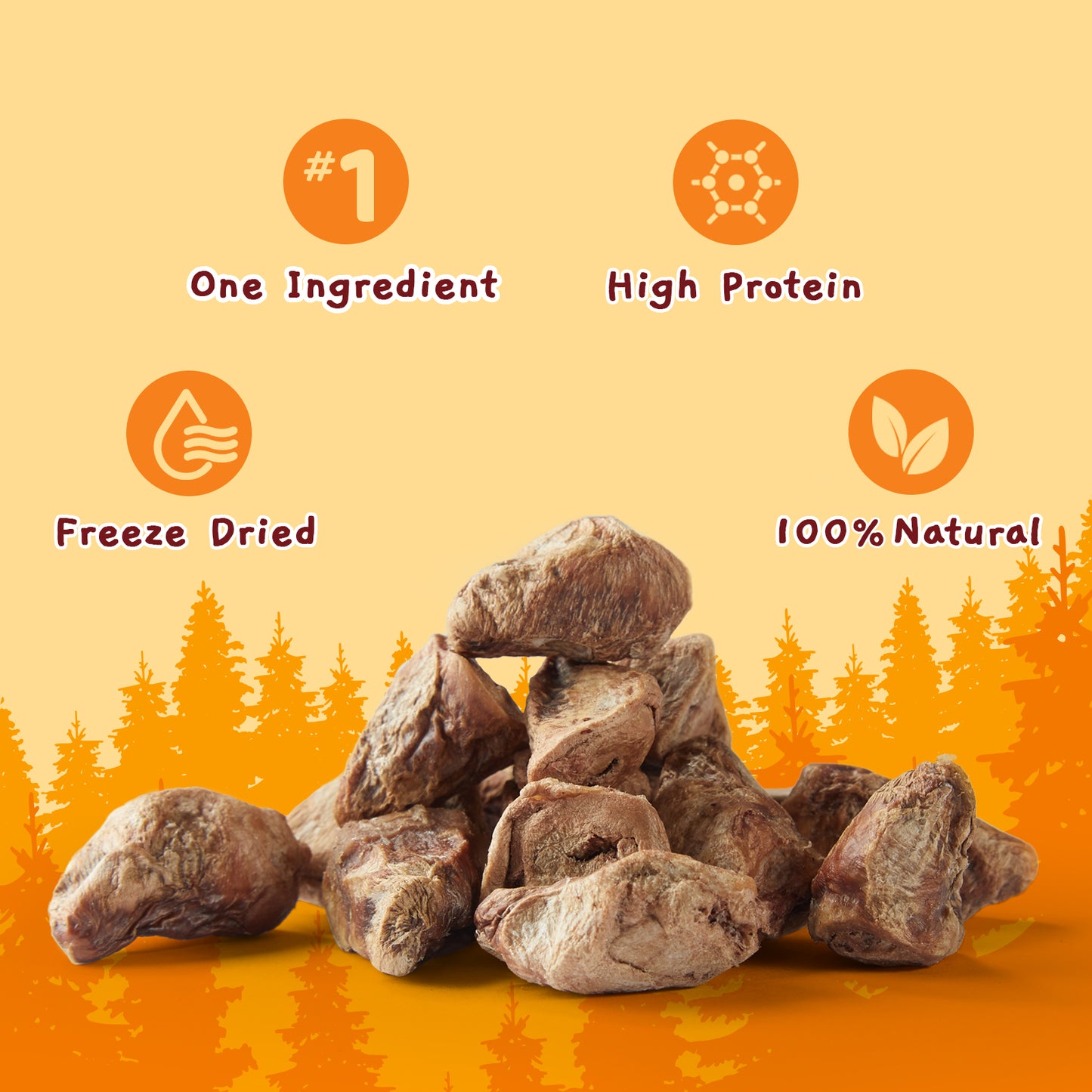 Freeze Dried Cat Treats and Dog Snacks, Raw Chicken Hearts Treats for Dogs & Cats, Single Ingredient & High Protein Snacks for Training