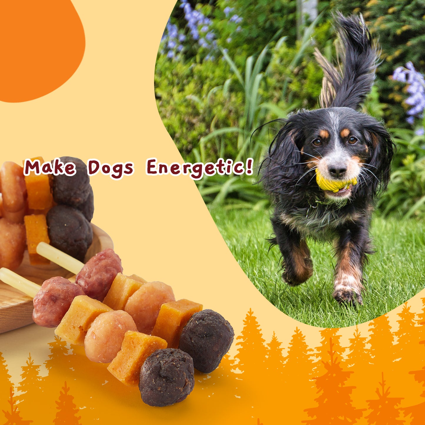 Six Flavor Dog Kabob with Rawhide Free Cod Sticks for Dogs