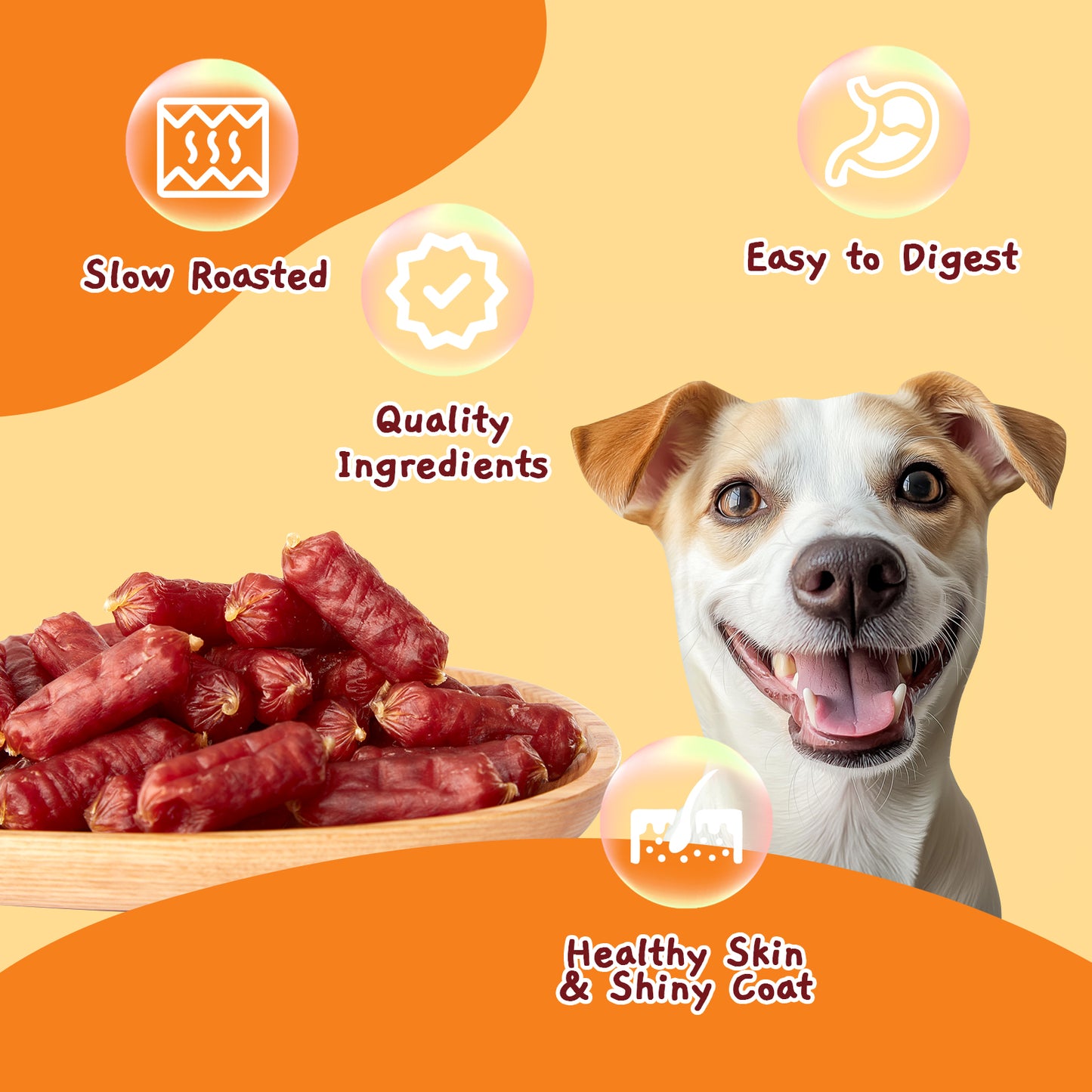 Duck Jerky Training Treats, Grain-Free Slow Roasted Snacks for Small and Medium Dogs, 10.6 oz (Duck Sausage)