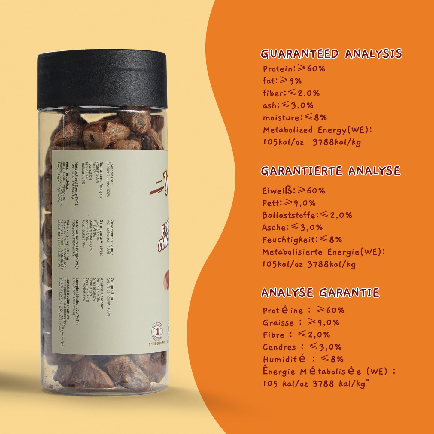 Freeze Dried Cat Treats and Dog Snacks, Raw Chicken Hearts Treats for Dogs & Cats, Single Ingredient & High Protein Snacks for Training