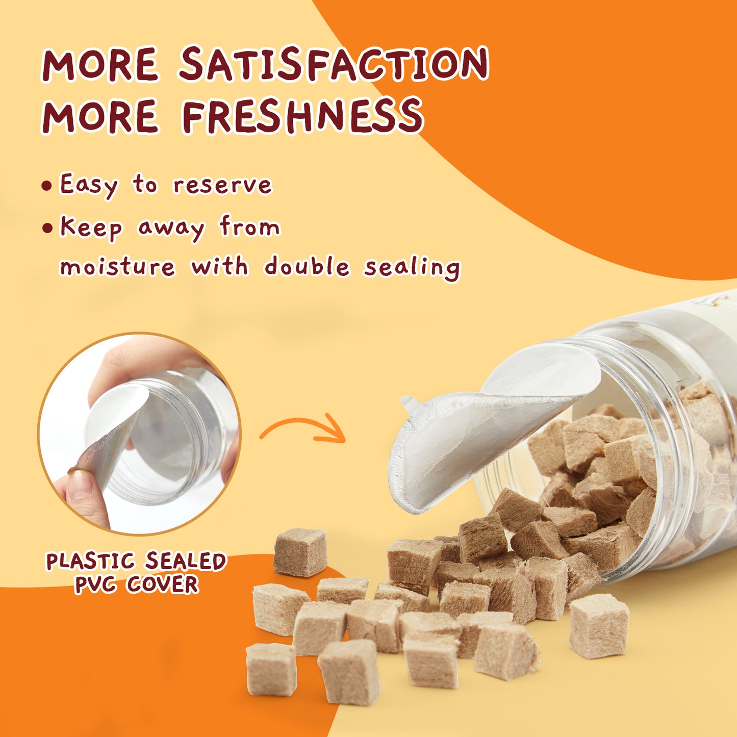 Freeze Dried Duck Cube, Single Ingredient Treats for Cats Dogs, High Protein Food Topper