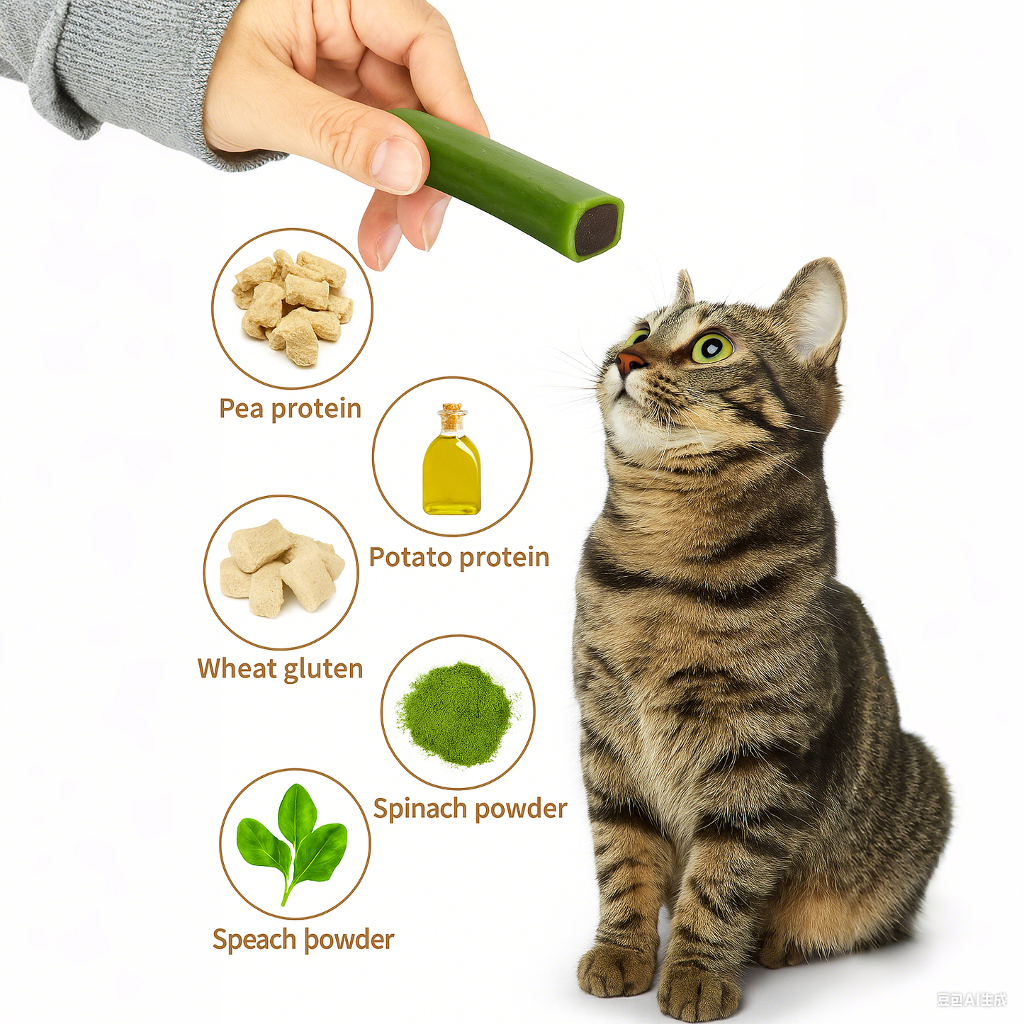 JUNGLE CALLING Green Veggie Sticks for Dogs and Cats –Edible Plant-Based vegan pet treats with Savory Center