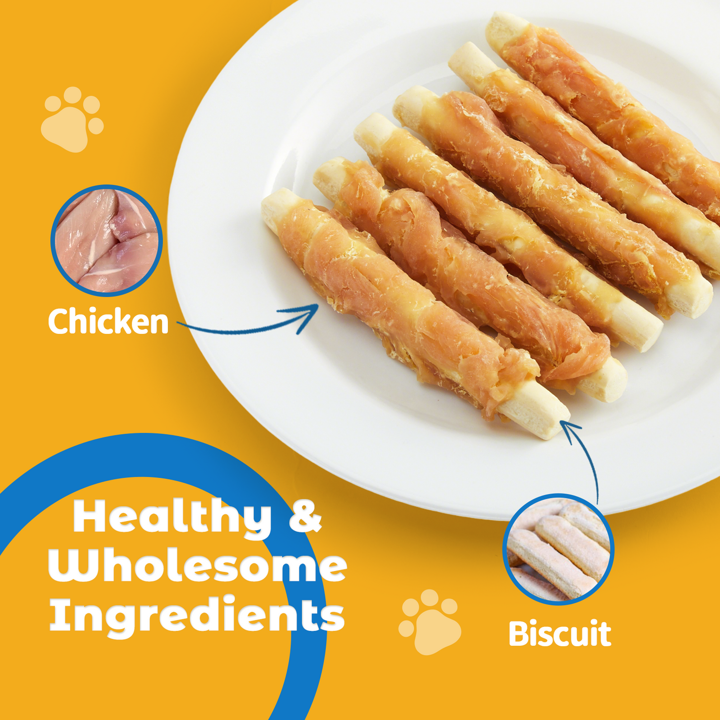 Jungle Calling Dog Treats, Chicken Wrapped Biscuits for All Dogs, Rawhide Free Soft Chewy Treats, 12 OZ