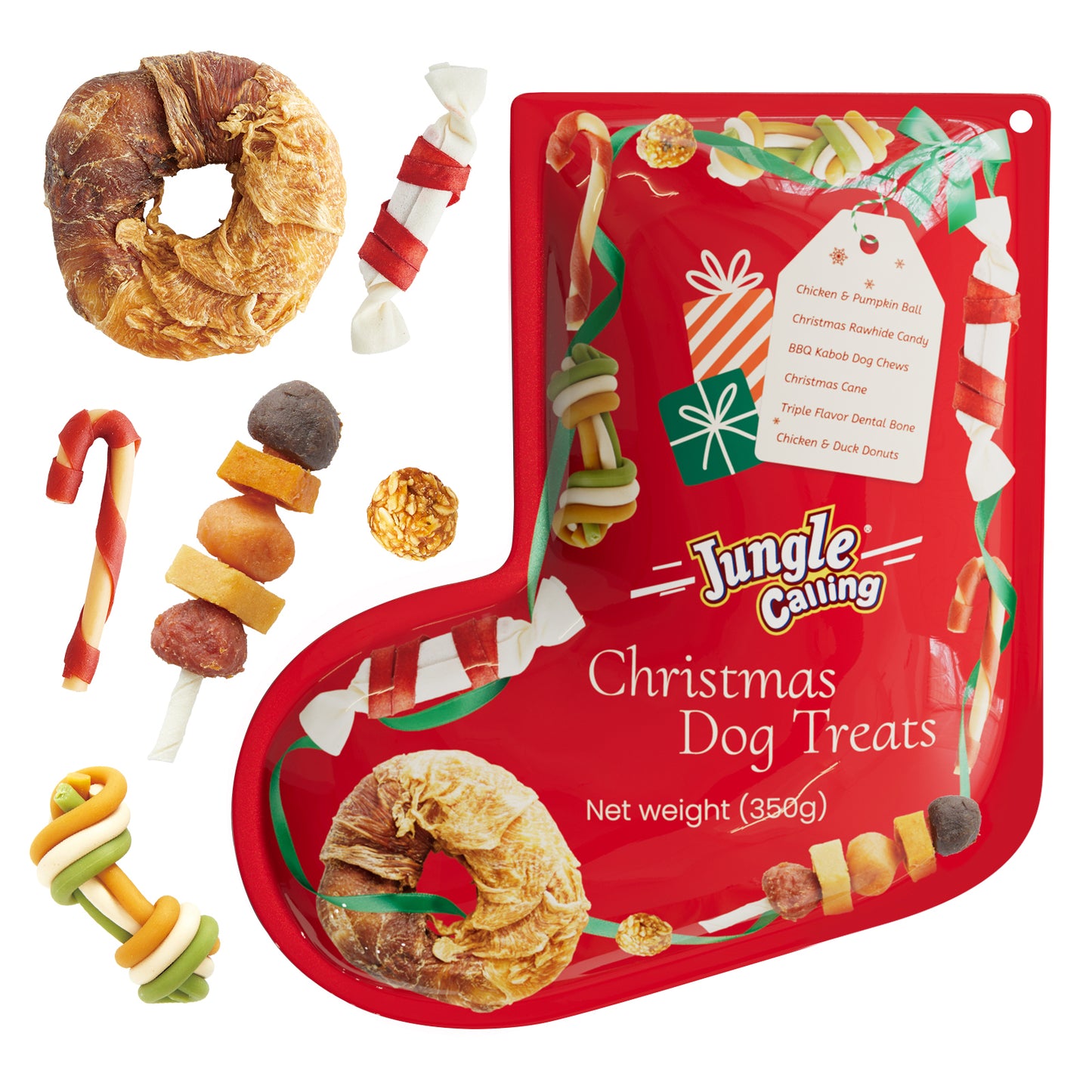 Christmas Dog Treats Variety Pack 20+ Count, Holiday Stocking Xmas Treats for Dogs
