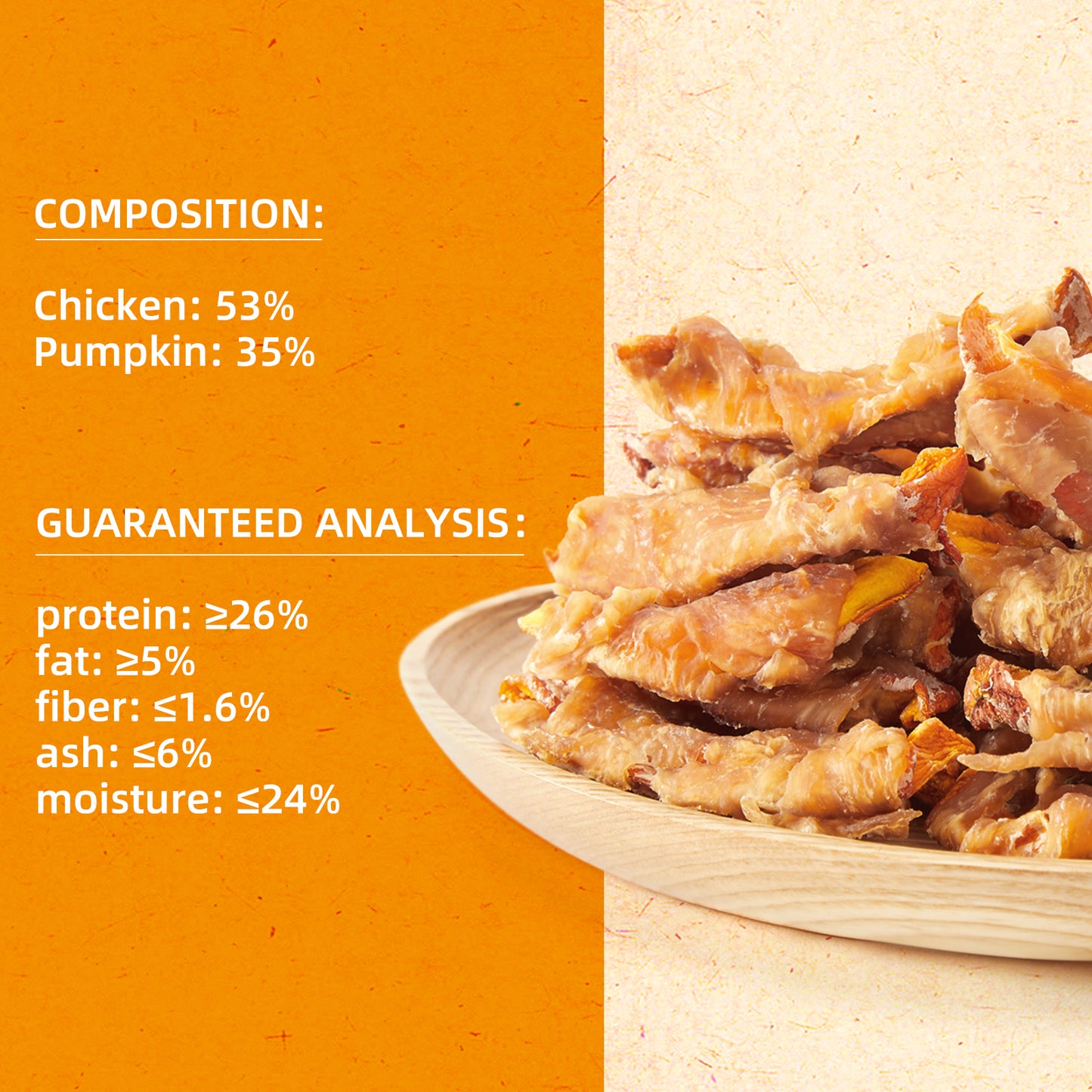 Natural Chicken Wrapped Pumpkin Dog Treats, Rawhide Free Healthy Chews for Puppy, Gluten and Grain Free Dog Snacks, 11oz