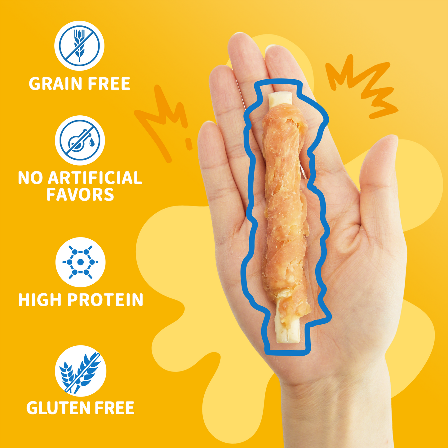 Jungle Calling Dog Treats, Chicken Wrapped Biscuits for All Dogs, Rawhide Free Soft Chewy Treats, 12 OZ