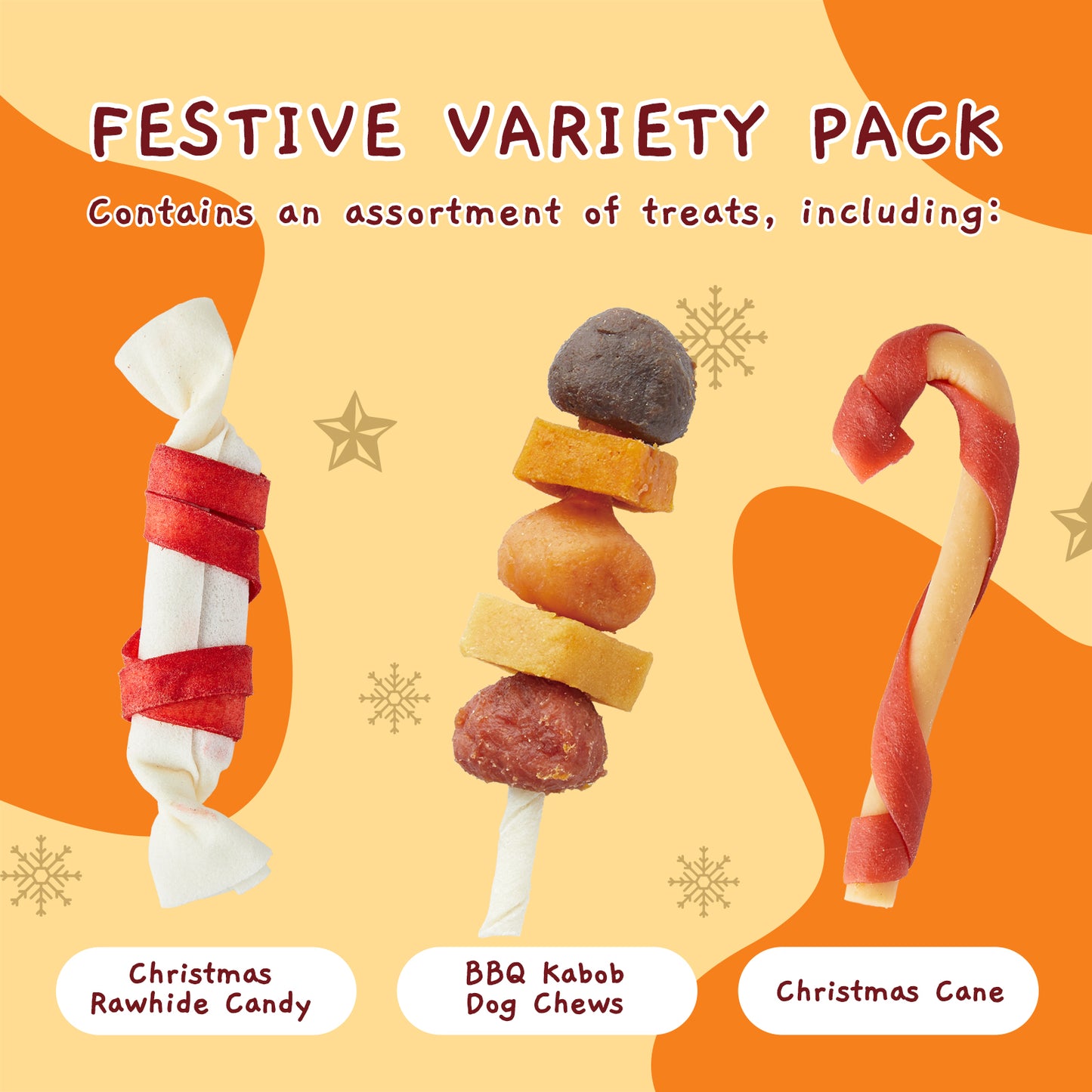 Christmas Dog Treats Variety Pack 20+ Count, Holiday Stocking Xmas Treats for Dogs
