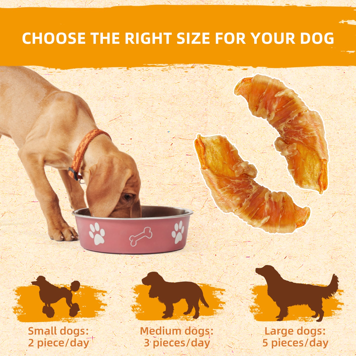 Natural Chicken Wrapped Pumpkin Dog Treats, Rawhide Free Healthy Chews for Puppy, Gluten and Grain Free Dog Snacks, 11oz