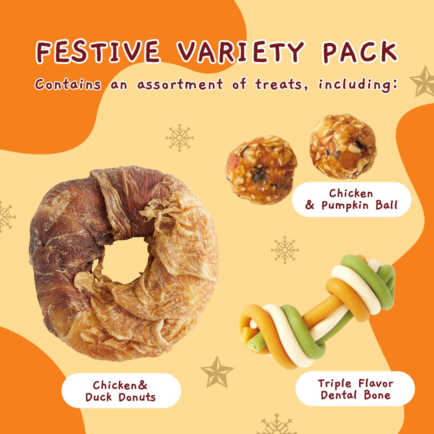 Christmas Dog Treats Variety Pack 20+ Count, Holiday Stocking Xmas Treats for Dogs
