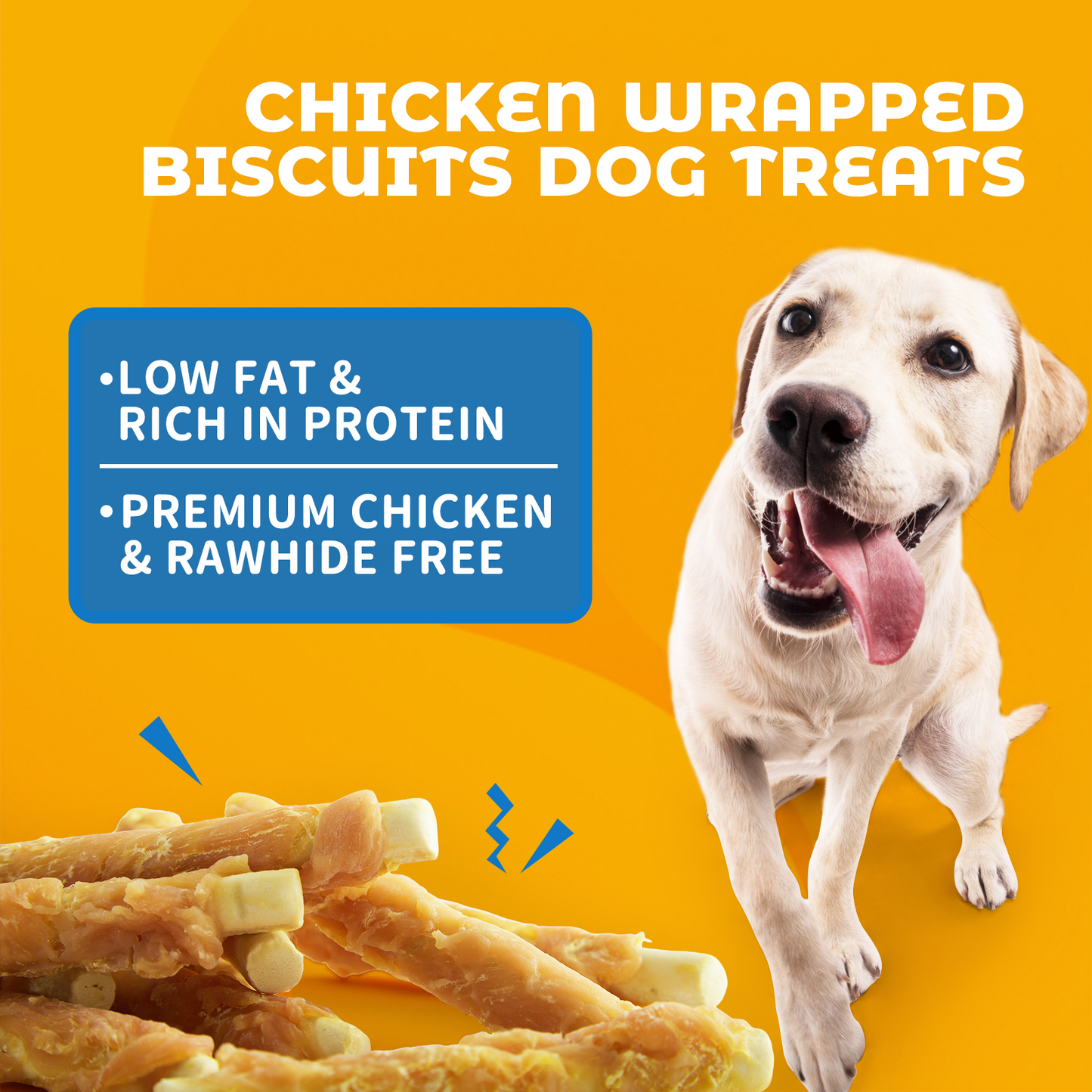 Jungle Calling Dog Treats, Chicken Wrapped Biscuits for All Dogs, Rawhide Free Soft Chewy Treats, 12 OZ