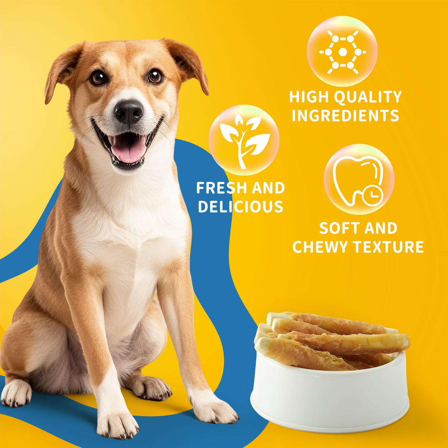 Jungle Calling Dog Treats, Chicken Wrapped Biscuits for All Dogs, Rawhide Free Soft Chewy Treats, 12 OZ