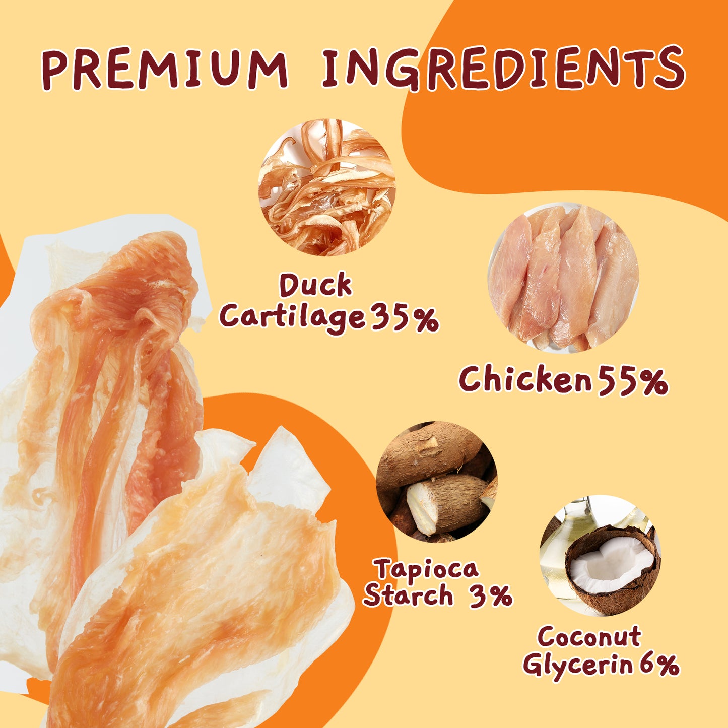 Chicken and Duck Cartilage Chewy Snacks