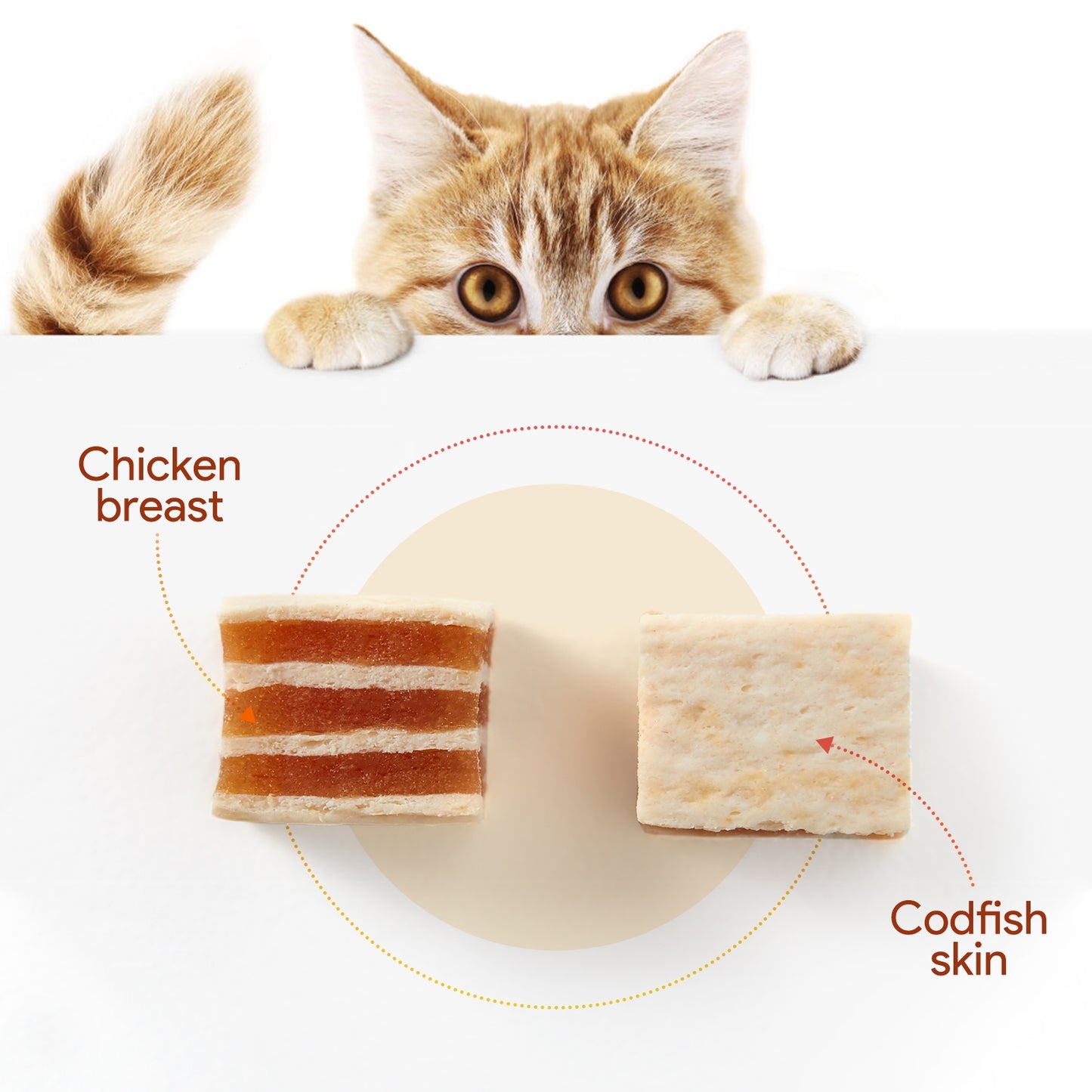 Chicken Wrapped Dog Treats, Rawhide Free Puppy and Cat Snacks, Grain Free Soft Chicken Sandwich Cube for Training Rewards, 10.6 oz