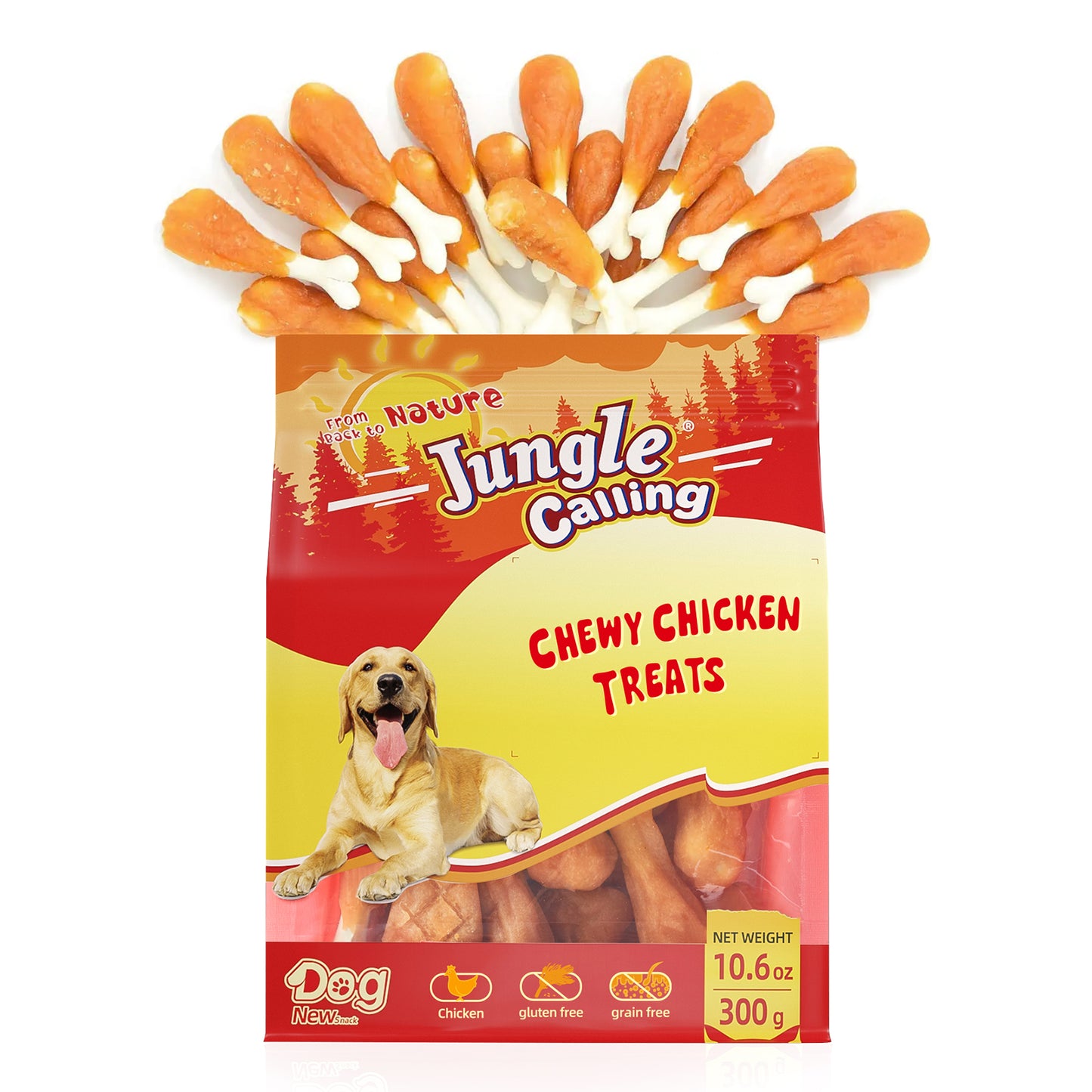 Chewy Chicken Dog Treats Rawhide Free Real Chicken Calcium Bone, Teeth Clean Breath Fresh Dog Training Treats