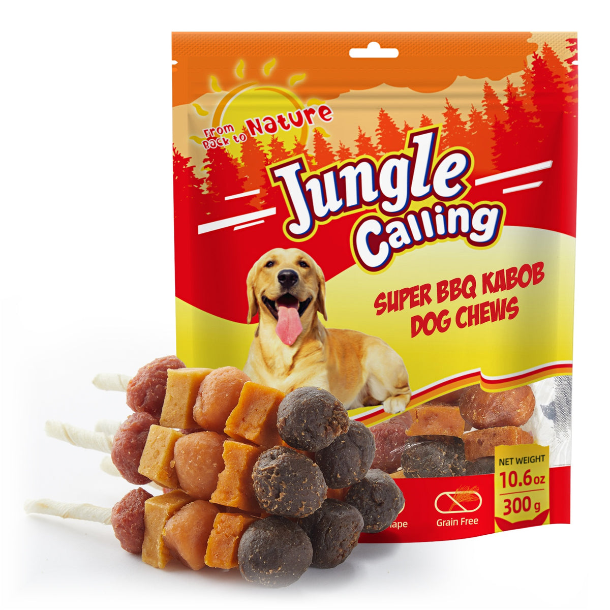 Chicken, Duck & Beef Rawhide Dog Kabob Chews , 10.6 oz