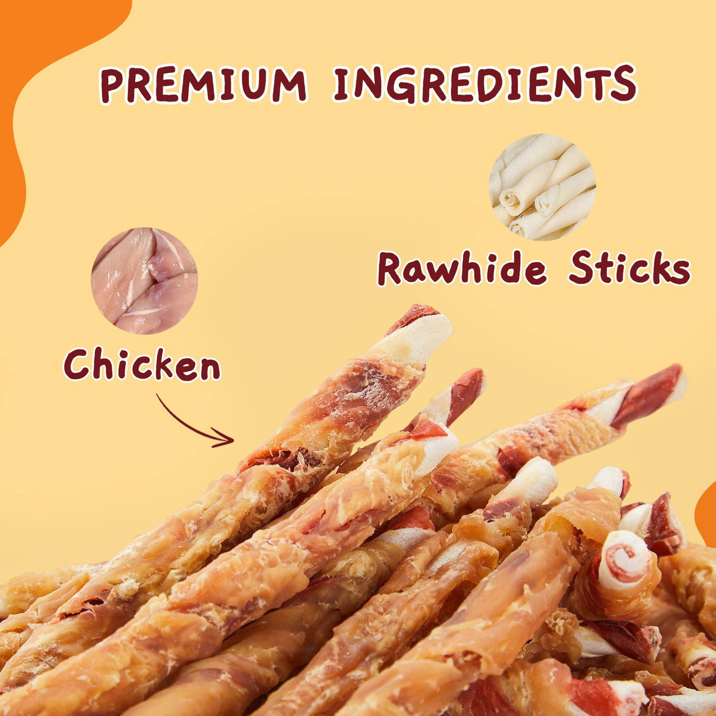 Jungle Calling High-Protein Chicken-Wrapped Rawhide Sticks Dog Training Chews, 17.64-oz bag