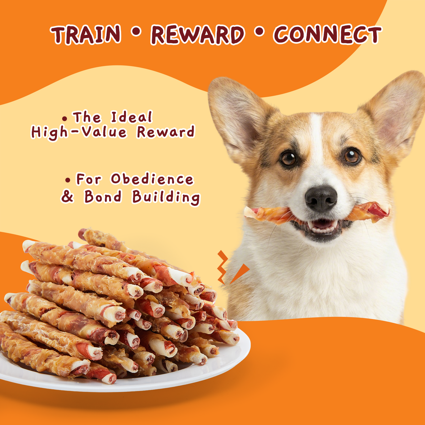 Jungle Calling High-Protein Chicken-Wrapped Rawhide Sticks Dog Training Chews, 17.64-oz bag