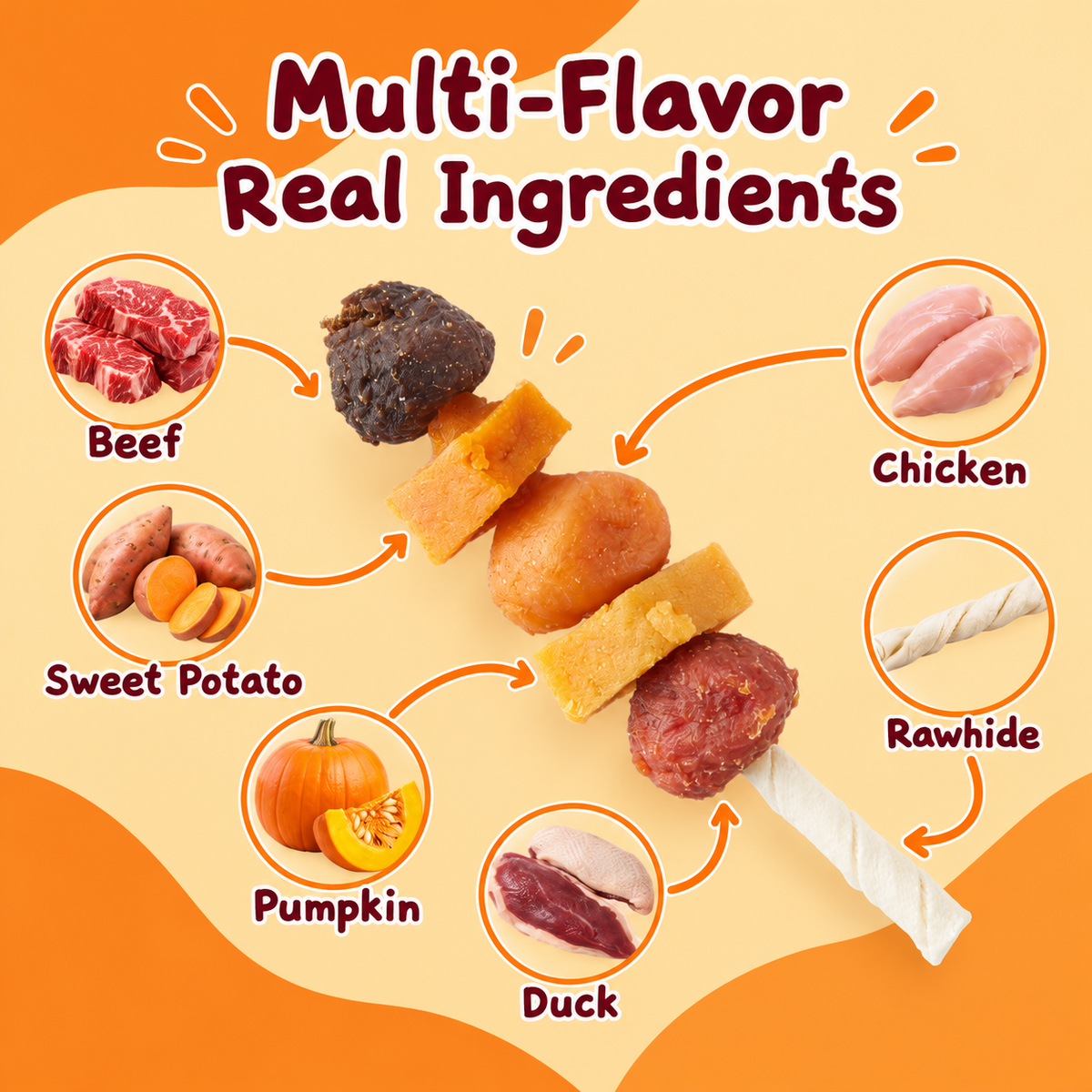 Multi-flavor real ingredients