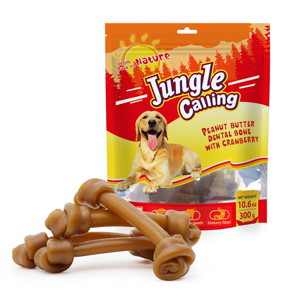 Rawhide-Free Peanut Butter Dog Bones,6.5 Inch,10.6oz