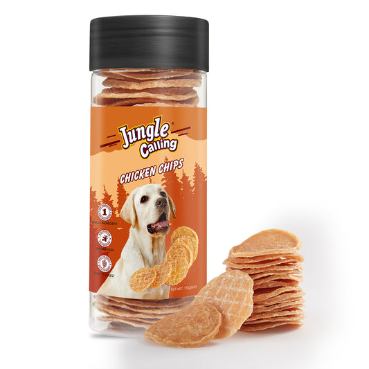 Chicken Chips for Dogs, All Natural Chips Jerky Dog Treats, Single Ingredient Dog Snacks, 6 oz Visit the Jungle Calling Store