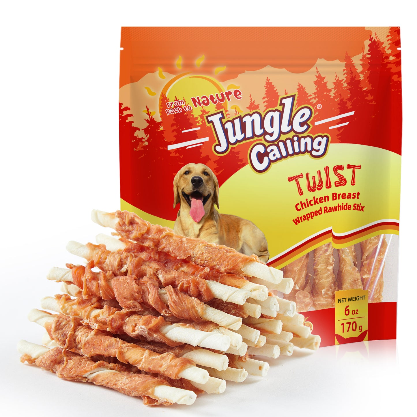 Chicken Wrapped Rawhide Sticks for Dogs, Delicious and Nutritious Training Reward Treats and Dog Chews Snacks, 6 oz