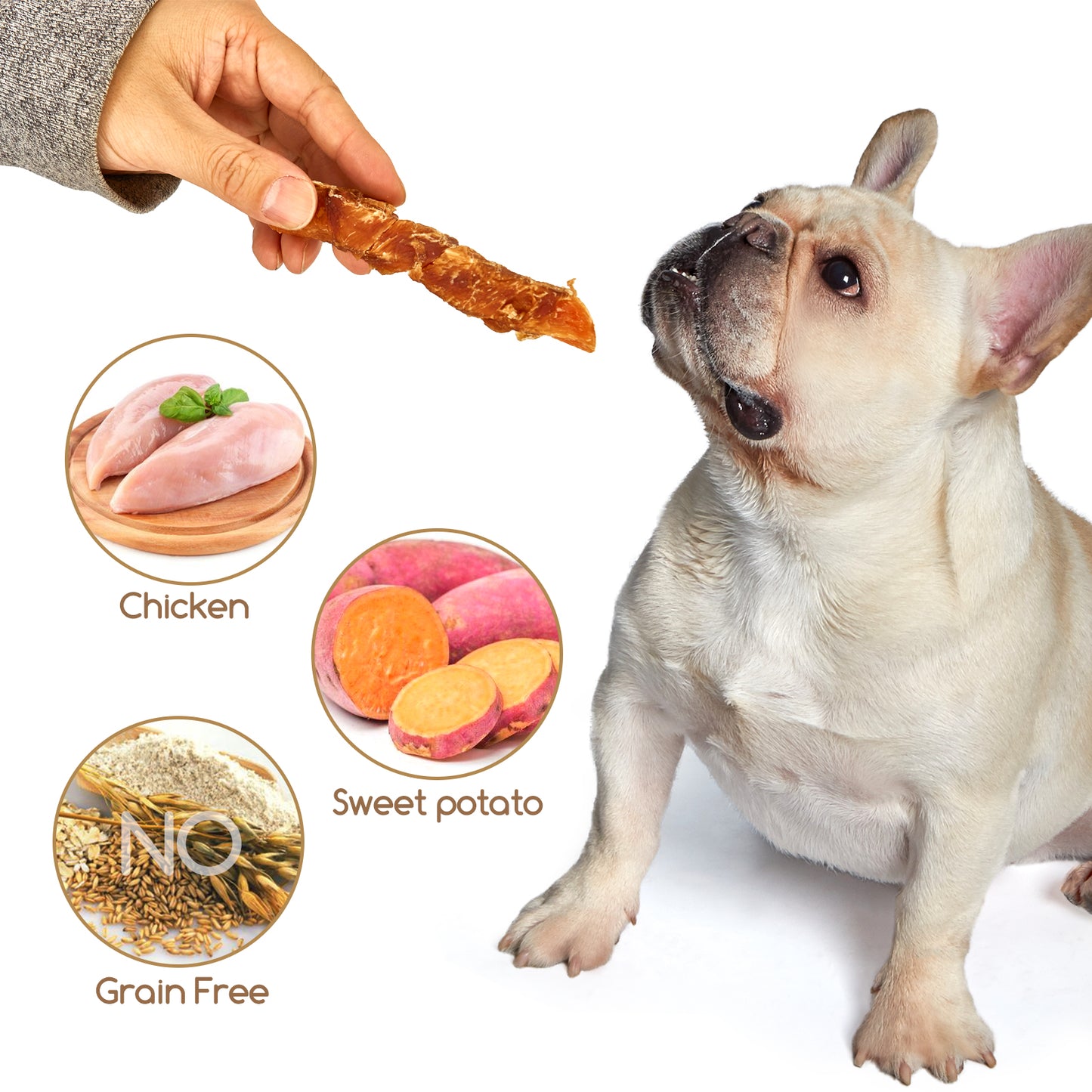 Skinless Chicken Wrapped Sweet Potato, Gluten and Grain Free, Chewy Dog Bites for Balanced Nutrition, 10.6 oz