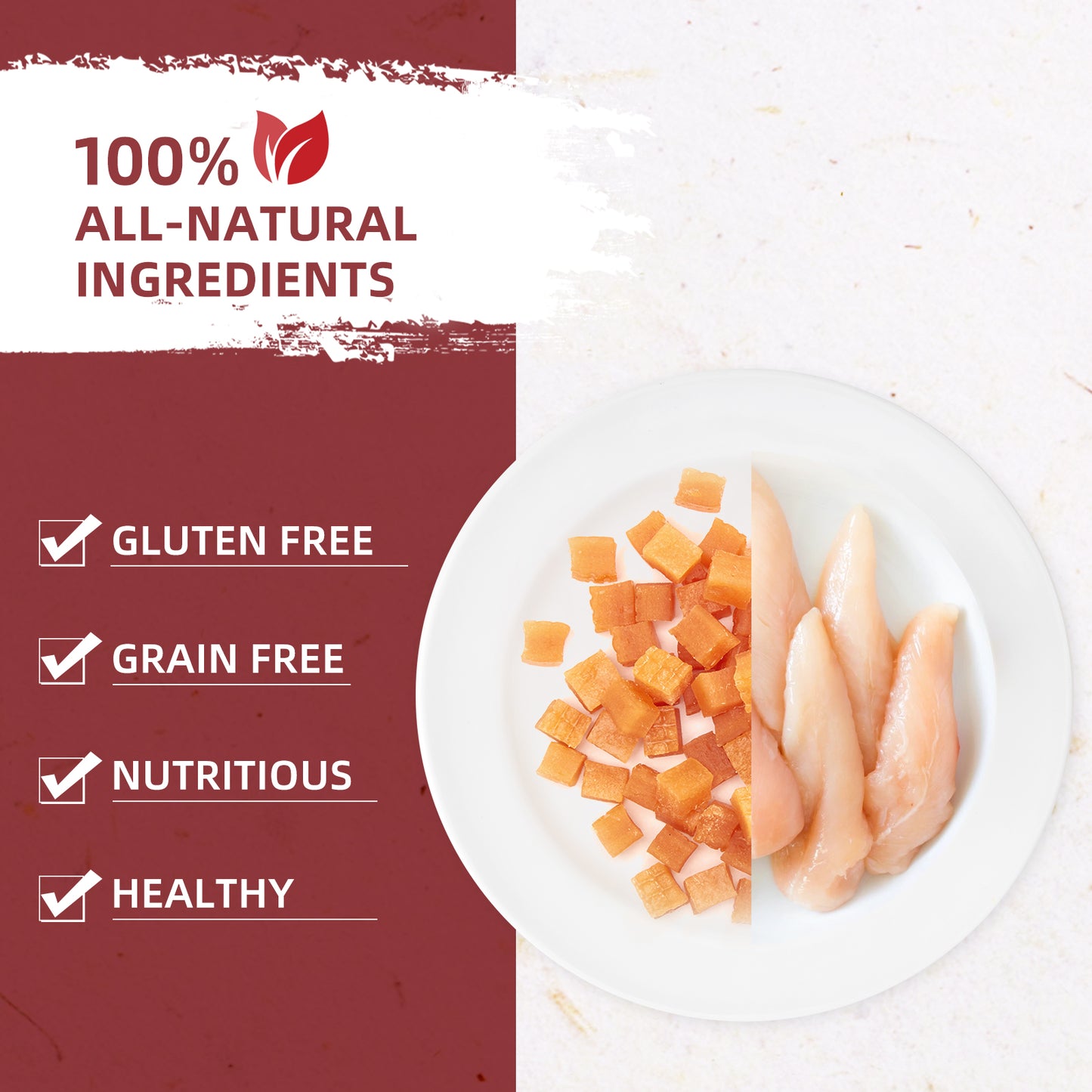 Soft Chicken Treats for Dog and Cat, Natural Grain Free Chewy Food Snacks for Training Rewards for Small Dogs, High Protein, 10.6 oz