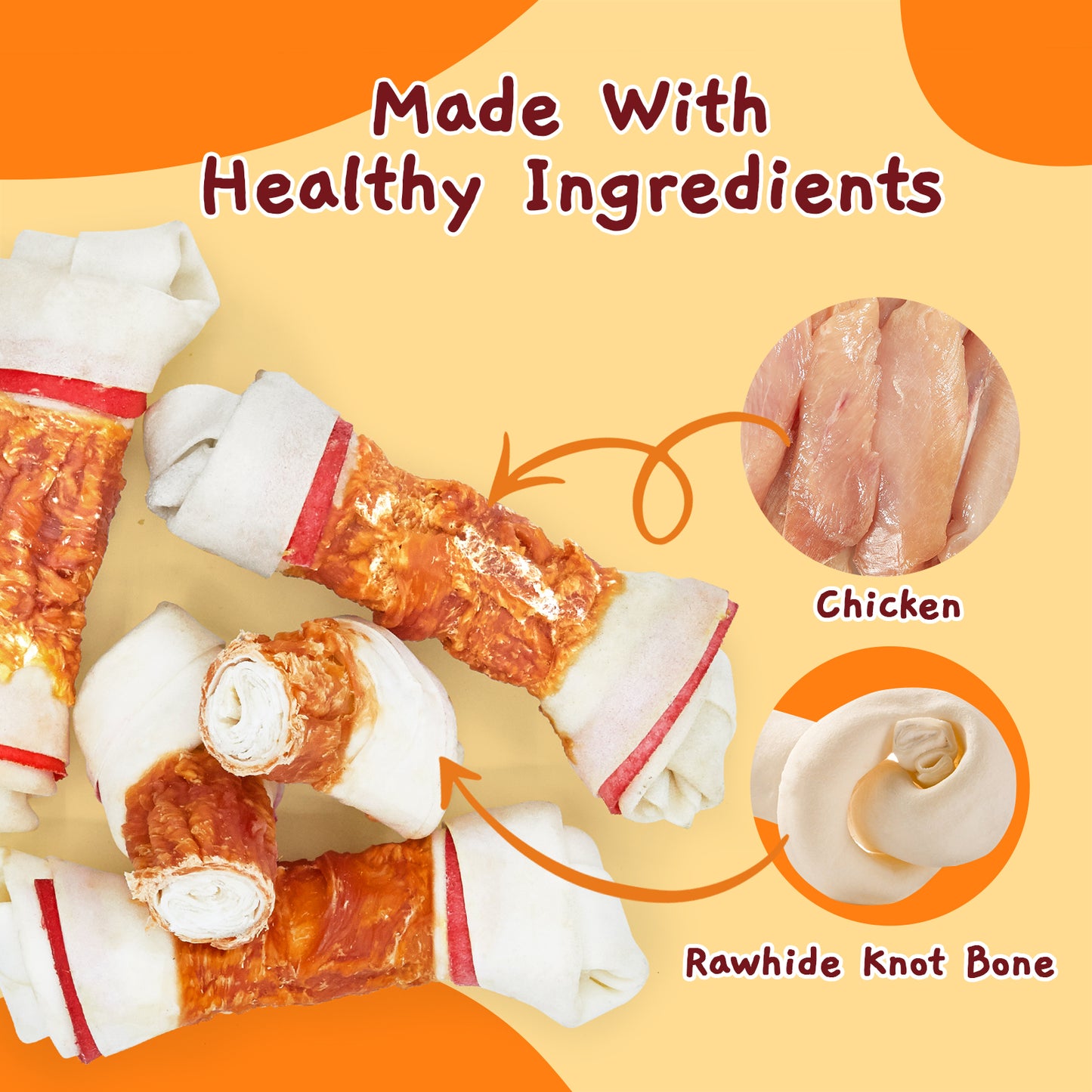 Jungle Calling Chicken Wrap Knotted Bones Dog Treats