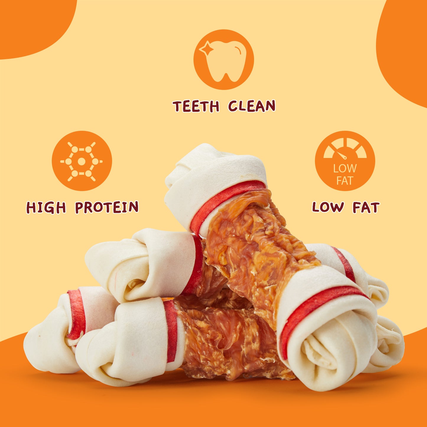 Jungle Calling Chicken Wrap Knotted Bones Dog Treats