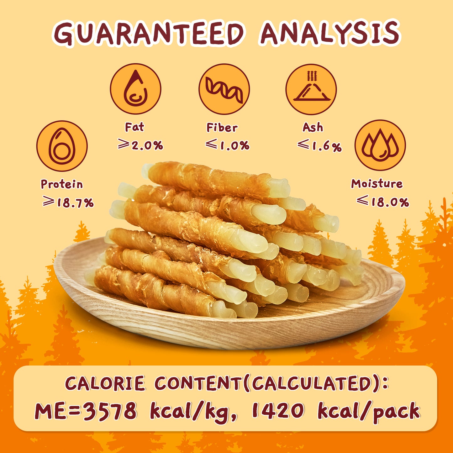 Jungle Calling Chicken Wrap Cod Sticks Rawhide-Free Dog Treats