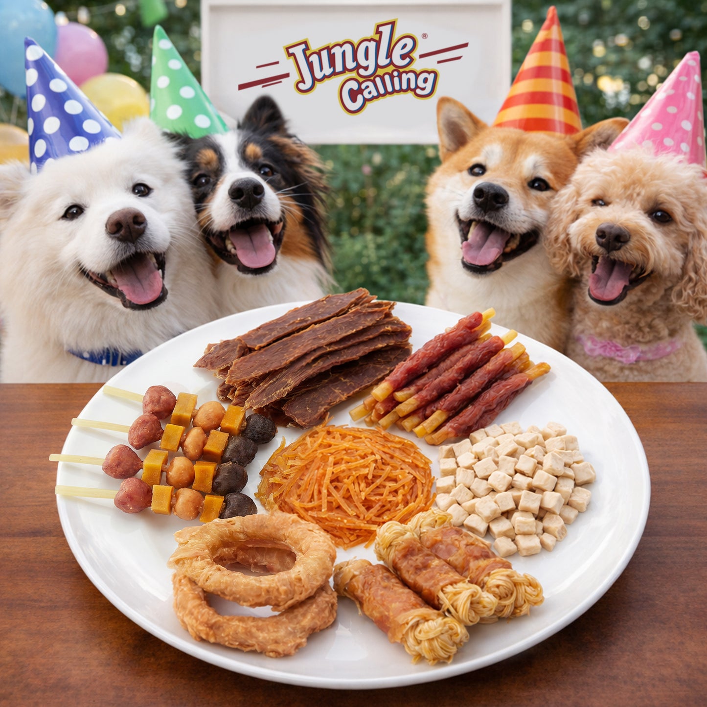 Jungle Calling Chicken Wrap Cod Sticks Rawhide-Free Dog Treats
