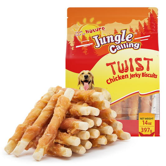 Jungle Calling Chicken Wrapped Biscuits Rawhide-Free Dog Treats