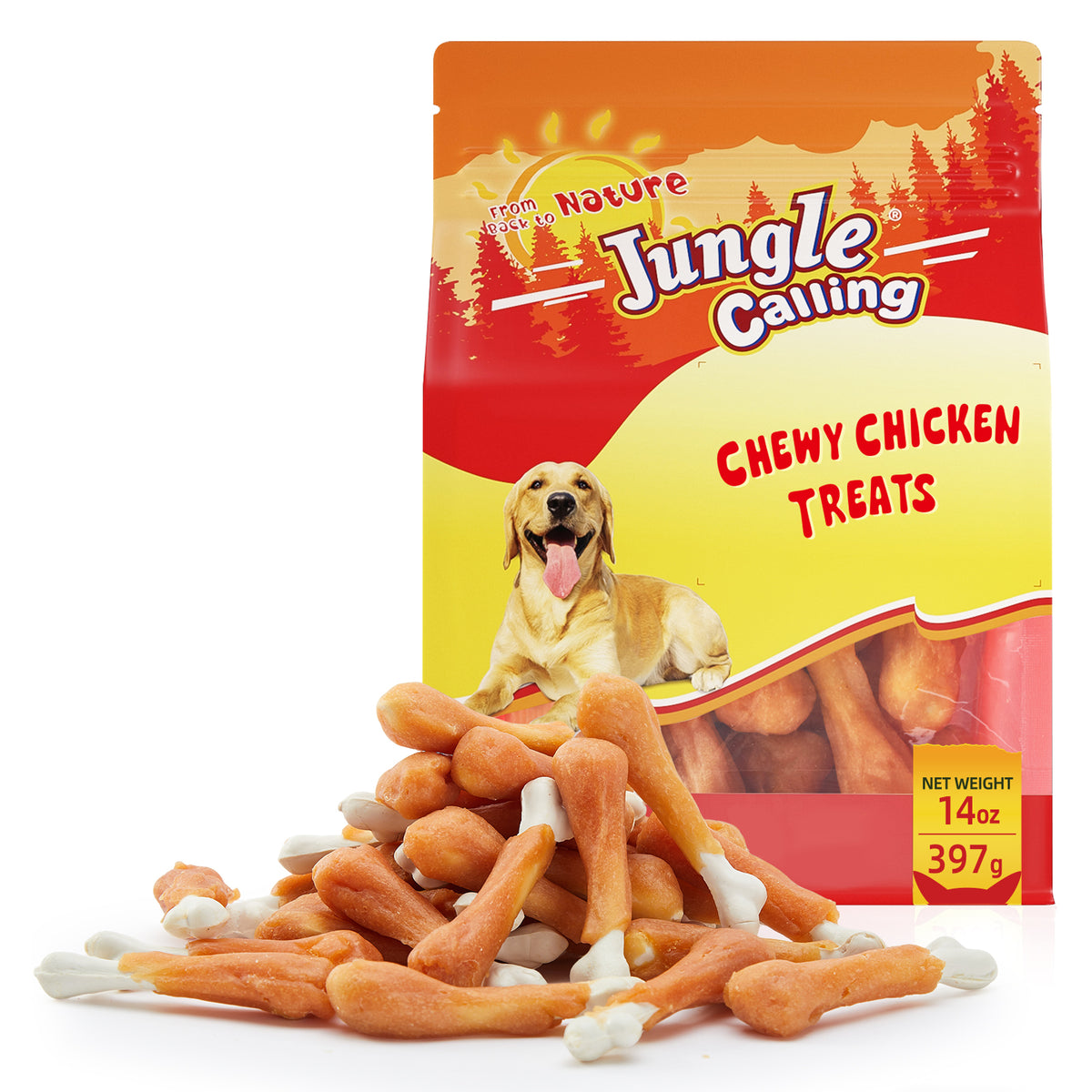 Jungle Calling Chicken Calcium Bone Dog Treats