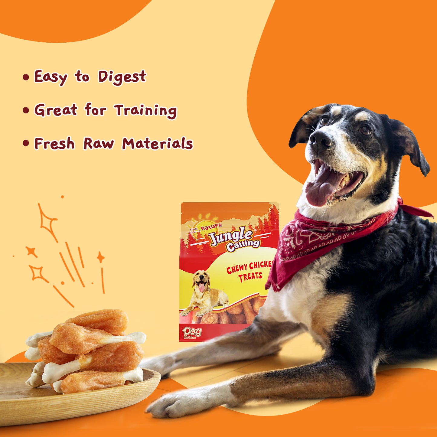 Jungle Calling Chicken Calcium Bone Dog Treats