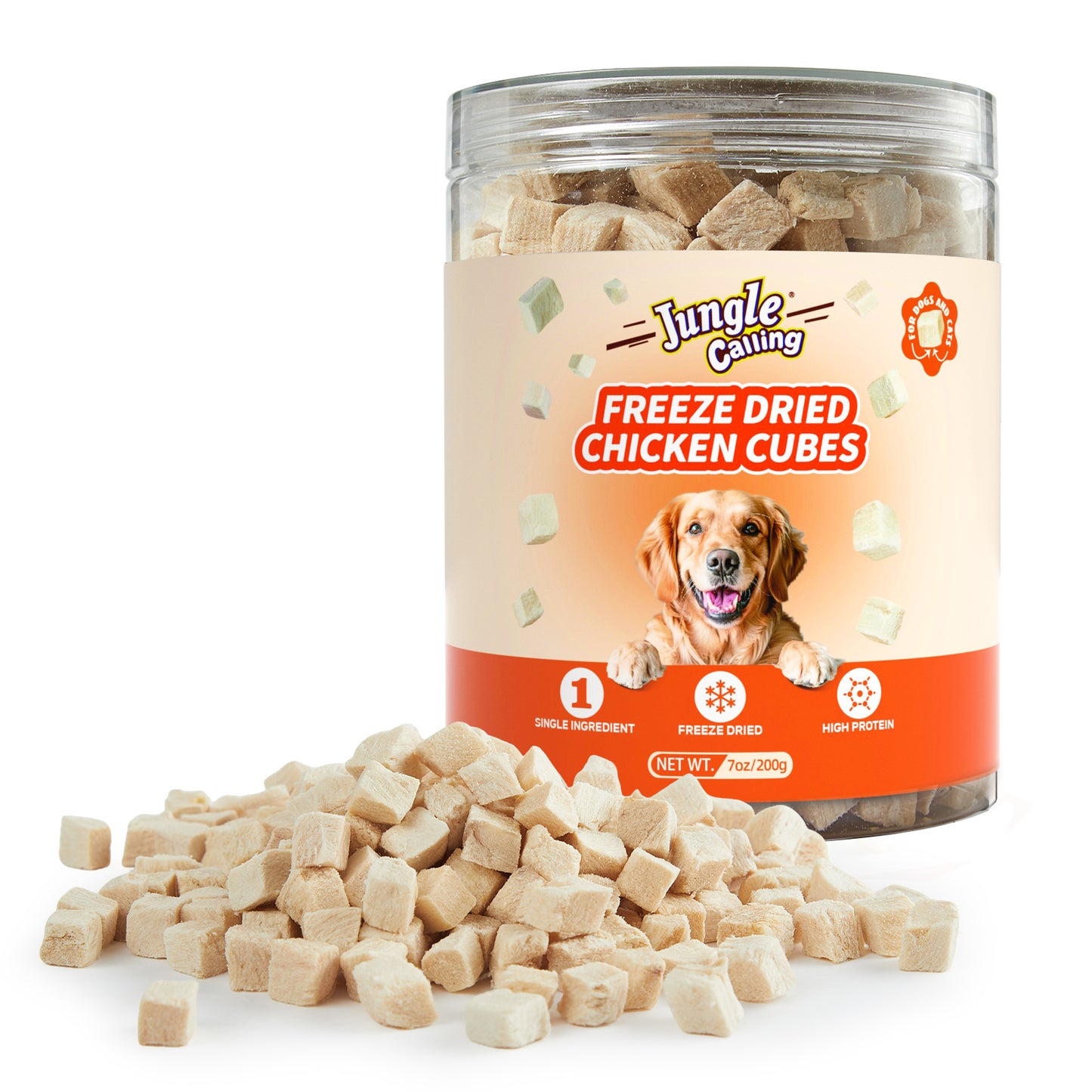 Jungle Calling Single Ingredient Chicken Grain-Free Freeze-Dried Dog & Cat Treats