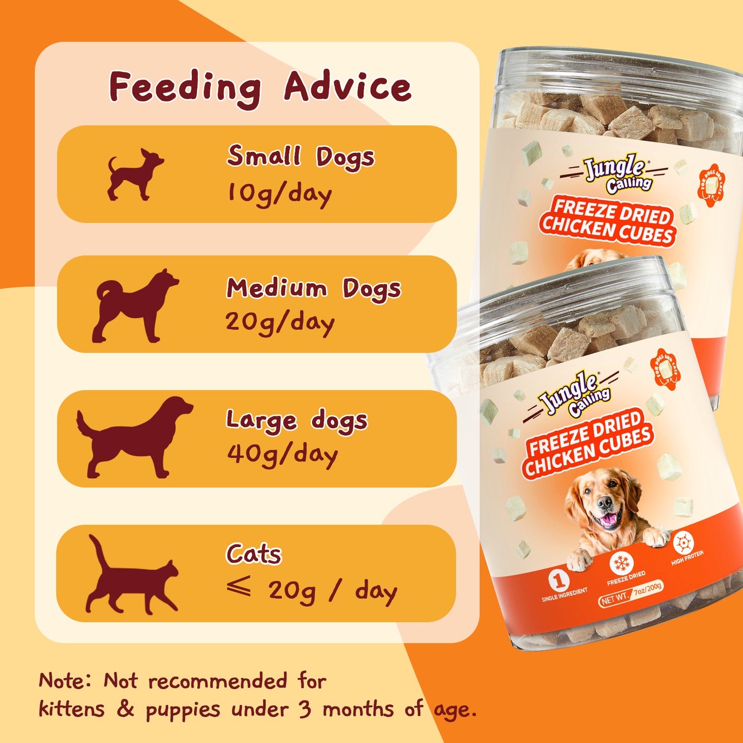 Jungle Calling Single Ingredient Chicken Grain-Free Freeze-Dried Dog & Cat Treats