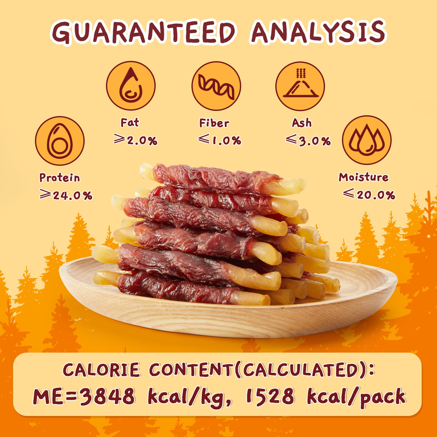 Jungle Calling Rawhide-Free Duck Wrapped Cod Sticks Dog Treats