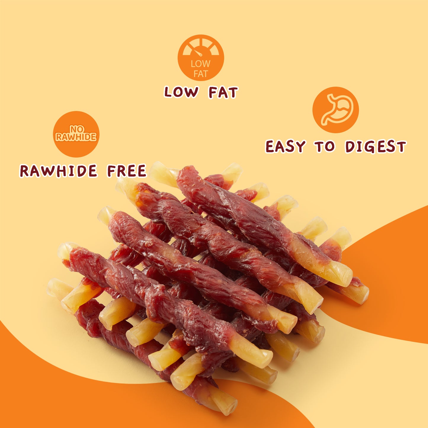 Jungle Calling Rawhide-Free Duck Wrapped Cod Sticks Dog Treats