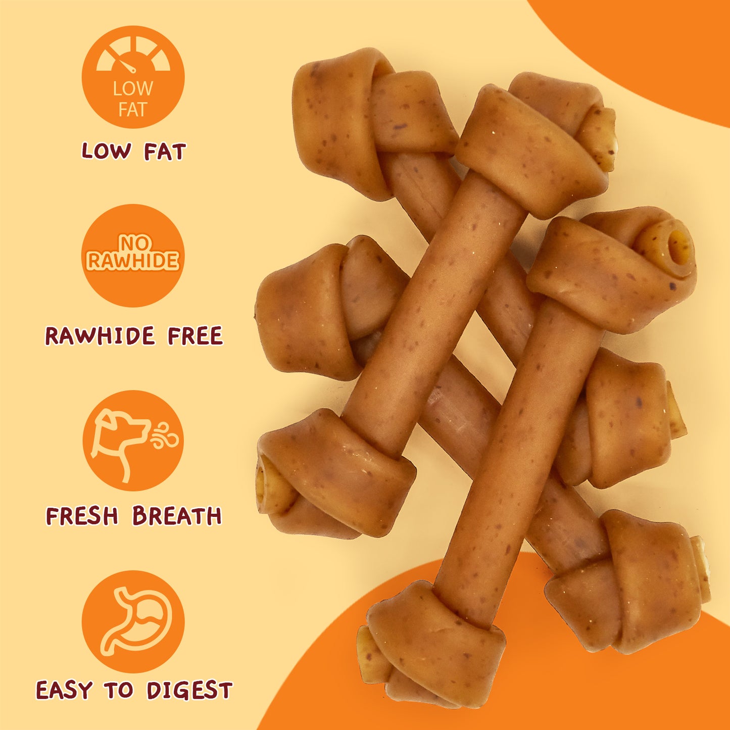 Jungle Calling 6.5-inch Peanut Butter Bones Rawhide-Free Dog Chews