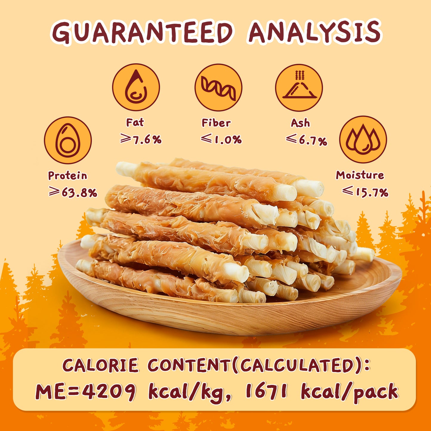 Jungle Calling Dog Treats, Chicken Wrapped Rawhide Sticks for Dogs, Puppy Training Treats Dog Chews Snacks, 14oz