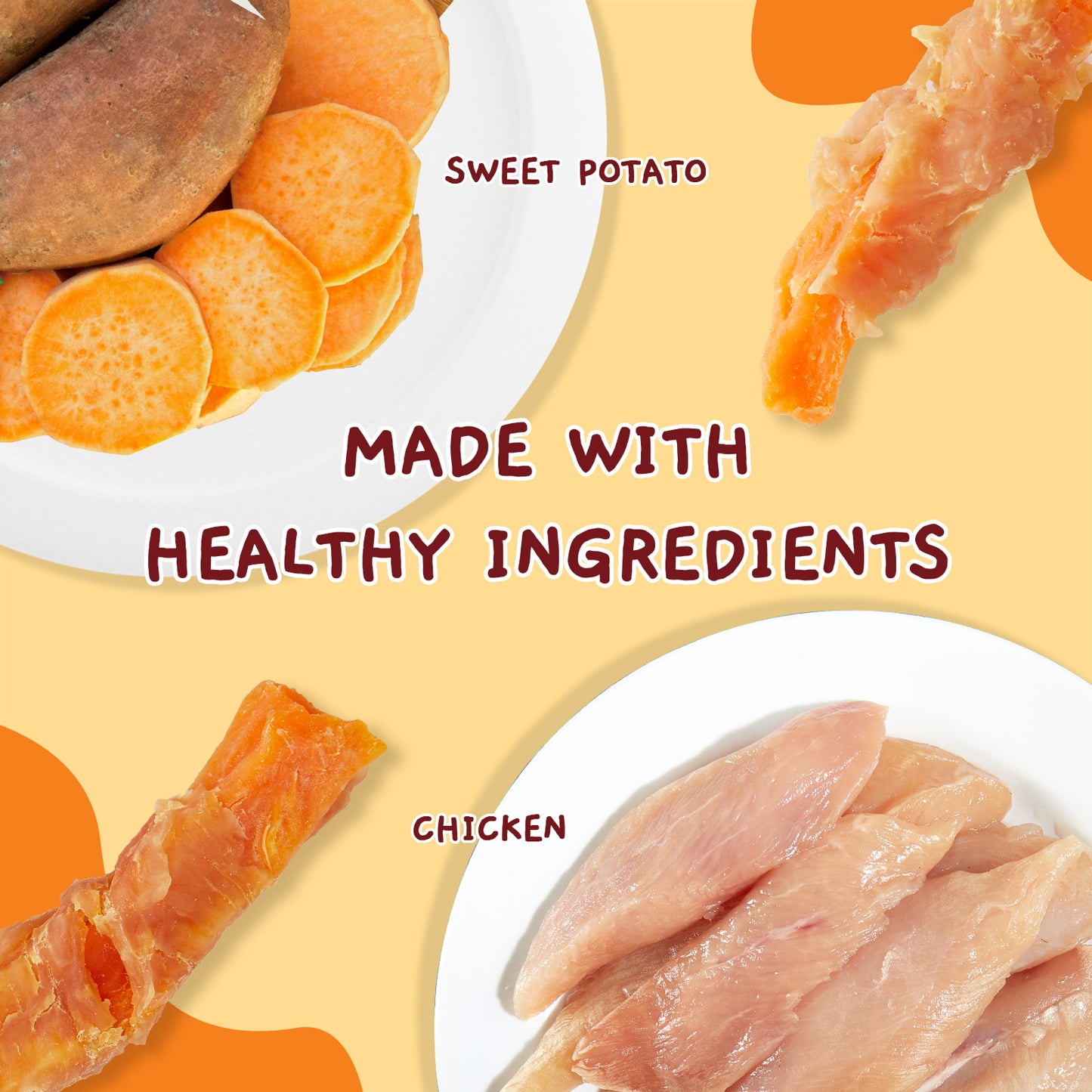 Jungle Calling Dog Treats, Chicken Wrapped Sweet Potato, Gluten and Grain Free, Chewy Dog Bites for Balanced Nutrition, 25 oz