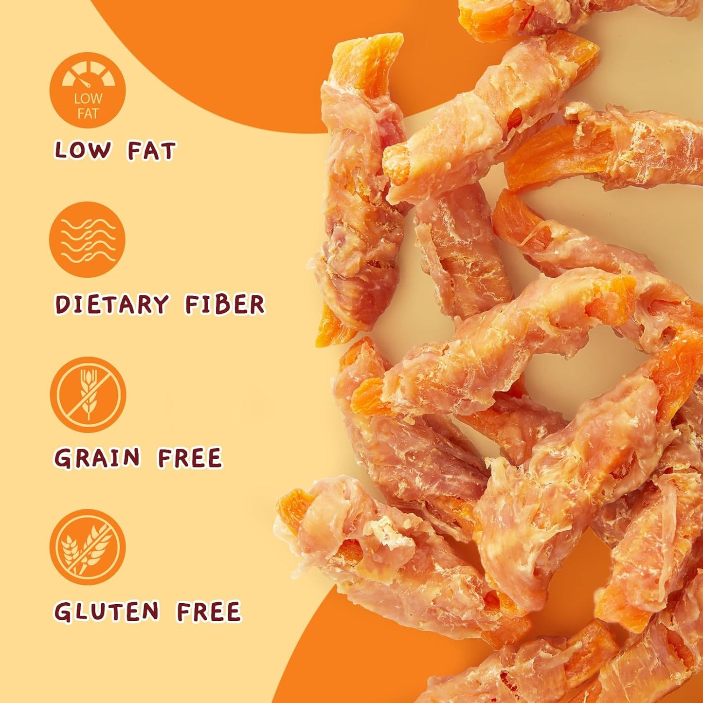Jungle Calling Dog Treats, Chicken Wrapped Sweet Potato, Gluten and Grain Free, Chewy Dog Bites for Balanced Nutrition, 25 oz
