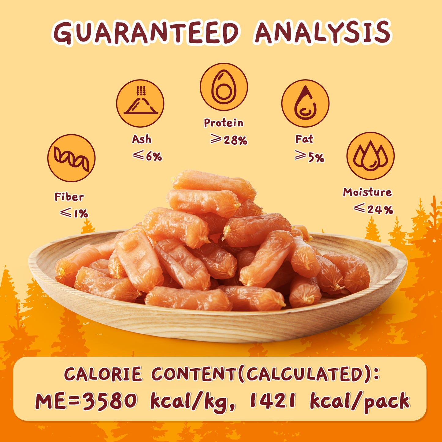 Jungle Calling Chicken Sausage Dog Treats Chicken Jerky Training Treats, Slow Roasted Snacks for Medium and Large Dogs Chewy Treats, 14oz