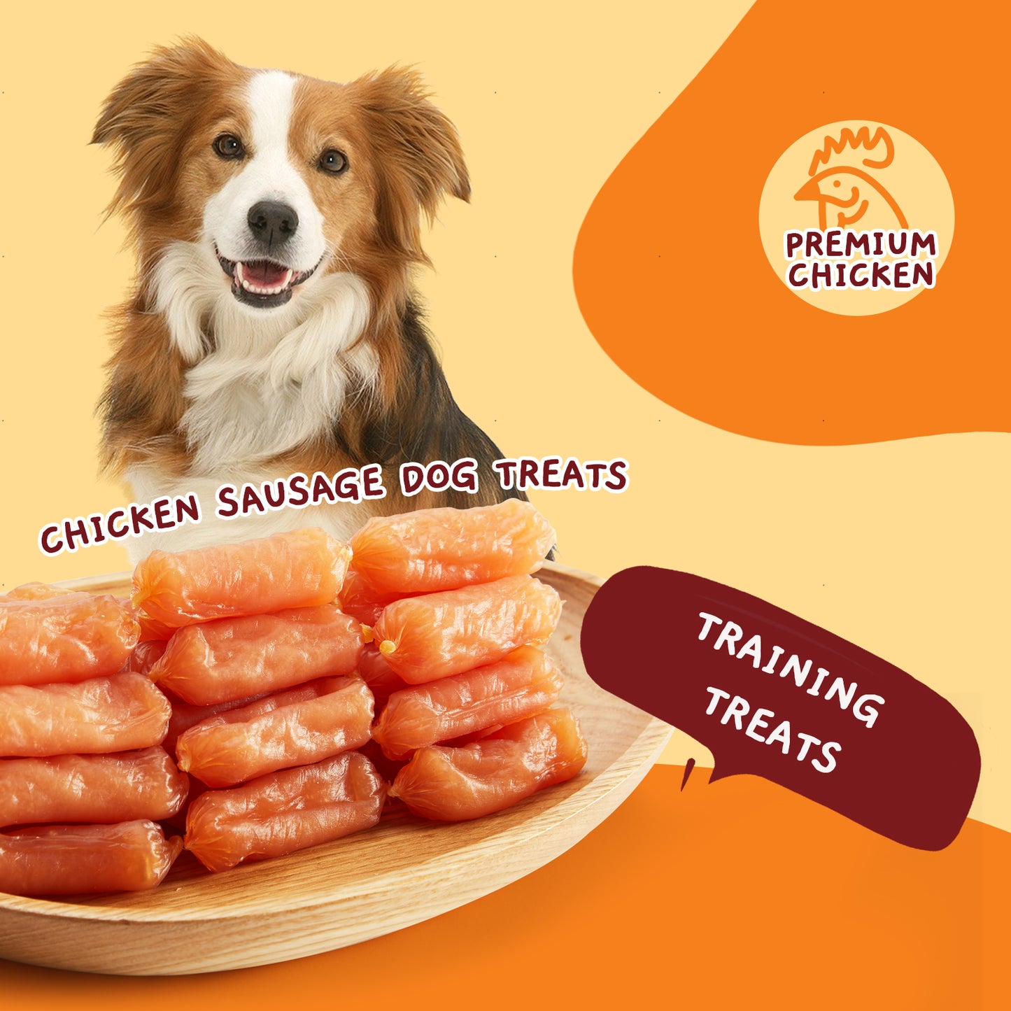 Jungle Calling Chicken Sausage Dog Treats Chicken Jerky Training Treats, Slow Roasted Snacks for Medium and Large Dogs Chewy Treats, 14oz
