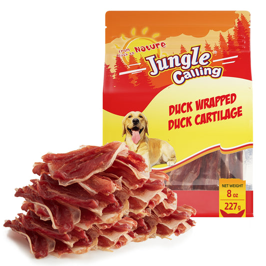 Jungle Calling Duck Wrapped Bones Dog Treats,Rawhide Free Dogs Snacks, 8 oz