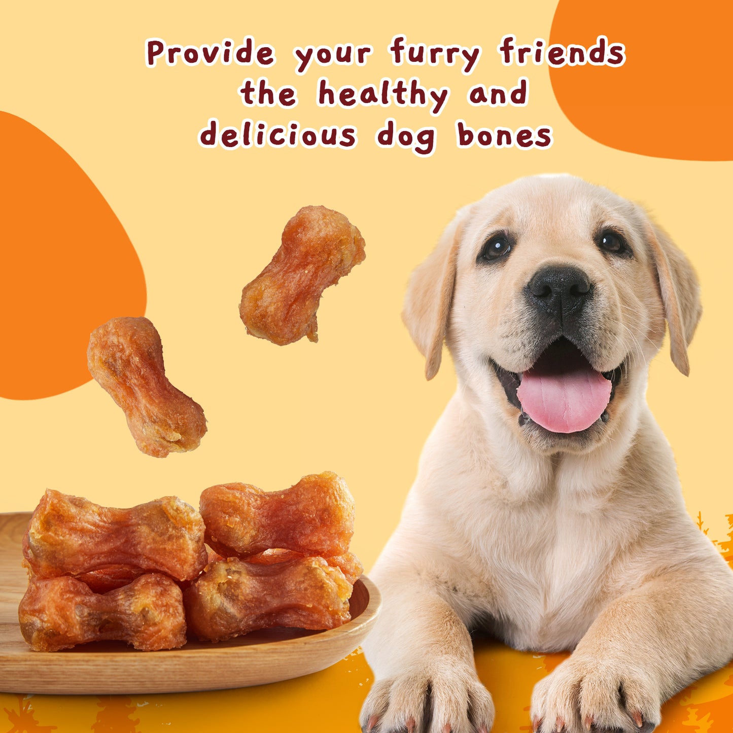 Jungle Calling Rawhide Free Dog Chew Treats, Real Chicken Wrapped Peanut Butter Bones, Teeth Clean Chewy Training Snacks, 11 oz
