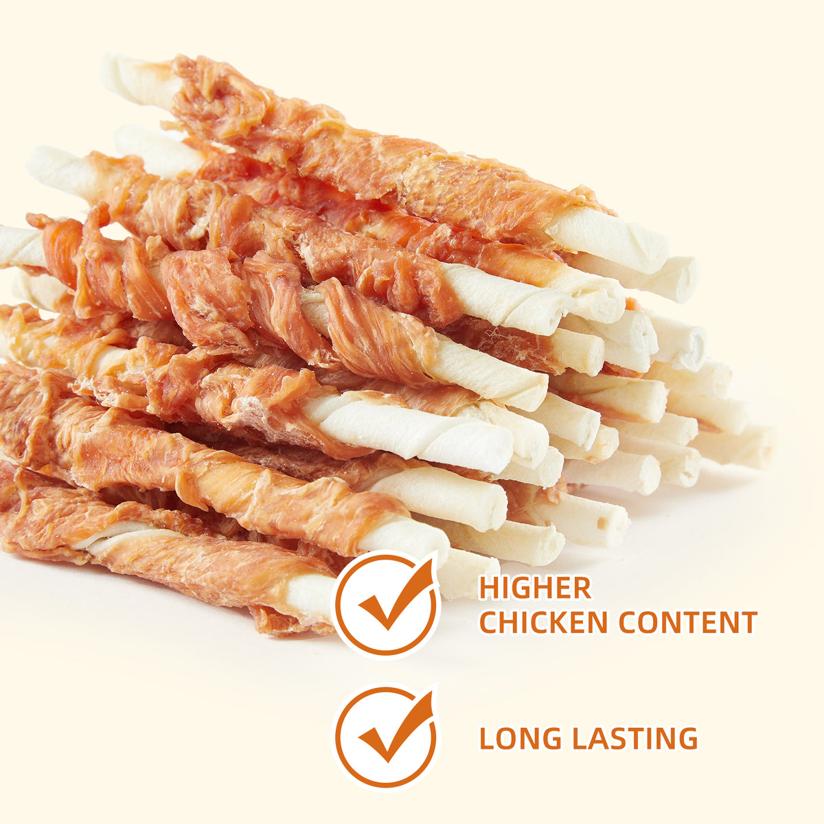 Rawhide String Dogs Chicken Wrapped Rawhide Sticks for Dogs, Delicious and Nutritious Trai ...