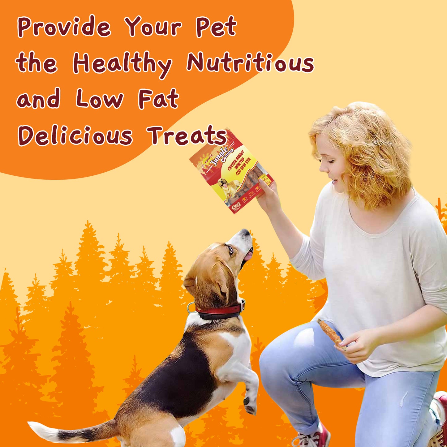 Dog Treats, High Protein Dog Chewy Treats Healthy Teeth and Coat, Chicken Wrapped Cod Skin Sticks, Rawhide Free Cod Fish Skin Treats for Dogs, 10.6 oz